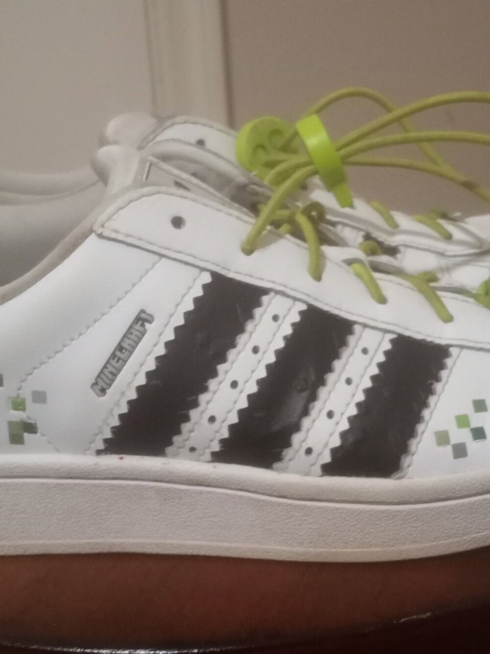 Kids Size 5.5 Adidas Superstar II J MINECRAFT White Black Shoe JQ8749 - Picture 4 of 13